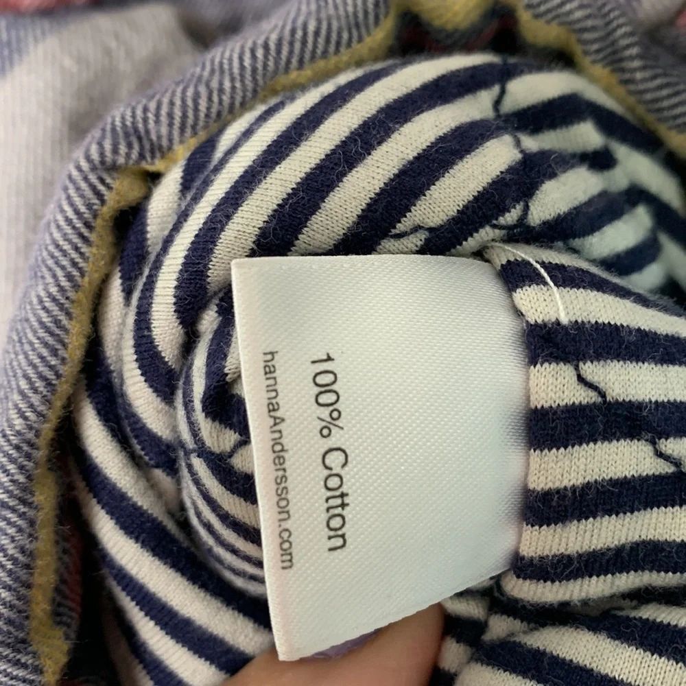 Hanna Andersson Cotton Striped Outdoor Boys Kids Striped Winter Coat size 4